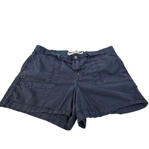 Sonoma Goods For Life Women Navy Blue Utility Cargo Short Size 14 Grommet Detail